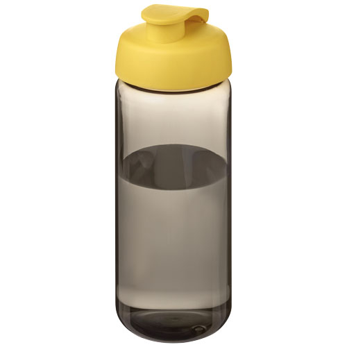 Bouteille sport promotionnelle 600 ml H2O Active® Octave Tritan™ Charbon et Jaune